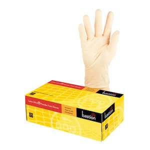 Gloves: BASTION LATEX ULTRA GLOVES CARTON 10 X 100PK
