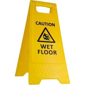 "WARNING WET FLOOR" SIGN