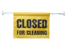 Signage: "CLOSED FOR CLEANING" SAFETY POLE COMPLETE