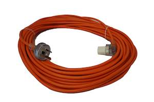 Cord Rcd: LEAD 3 CORE 3 PIN PLUG 1MM, 20M - ORANGE
