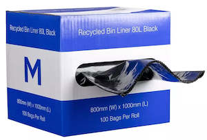 Bin Liners: M RECYCLED DISPENSER BOX BIN LINER | BLACK