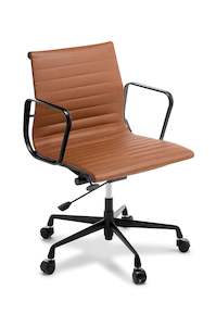 Eames Replica Classic Mid Back Leather Chair