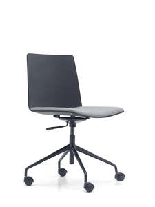 Meeting Room Visitor Chairs: Mobel Maven Swivel Chair - Padded Seat