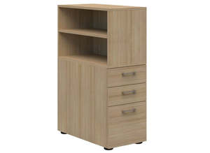 Storage: Accent Mascot Personal Storage - Drawers & Open Shelf