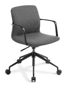 Meeting Room Visitor Chairs: Eden Esprit Chair - Charcoal Wool