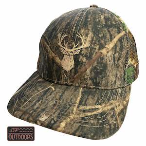 Headwear Caps Hats And Beanies: SnP Outdoors True Timber Camo Trucker Cap - Stag Embroidery
