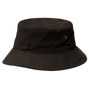 Headwear Caps Hats And Beanies: Black Cotton Bucket Hat