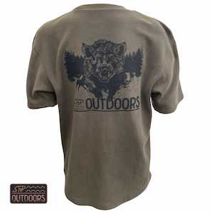 SnP Outdoors Hunting Fleece Tee - Khaki with Black Boar