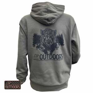 SnP Outdoors Hunting Hoodie - Smoke with Black Boar