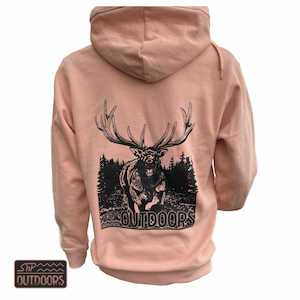 Safety Wear: SnP Outdoors Hunting Hoodie - Dusty Rose with Black Stag