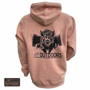 SnP Outdoors Hunting Hoodie - Dusty Rose with Black Boar