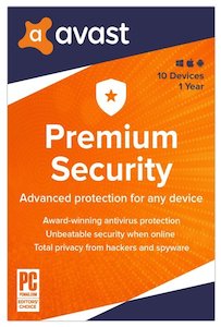 Products: Avast Premium Security 2021 10 Devices 1 Year Global