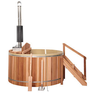 Cedar Hot Tubs: Wood Fired Cedar Hot Tub - Internal Stove - 3 person