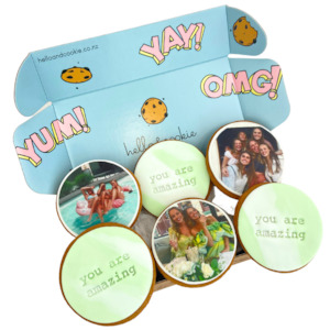 Personalised Photo + Text Cookies - 6 Pack