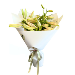 Flowers: Christmas Lily Bouquet URGENT COURIER ONLY