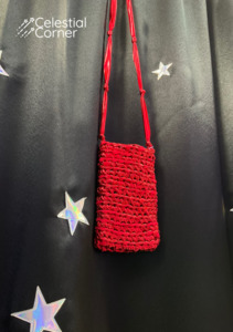 Red Metallic Crochet Side-bag
