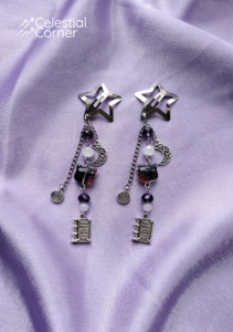 Hair Accessories: Dark Purple Fairytale Cat Hairclips