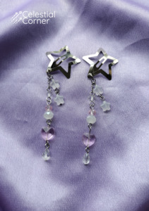 Pink Dewdrop Star Hairclips