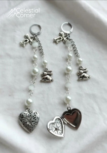 Pearl Bunny Locket Earrings