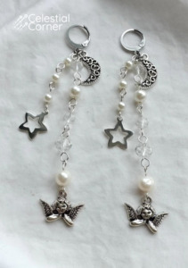 New Alternative Fashion And Accessories: Pearl Angel Star Earrings