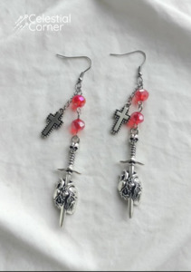 New Alternative Fashion And Accessories: Love Hurts Red Earrings