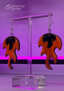 Viper Fangs Art: NEW Orange Flame Earrings