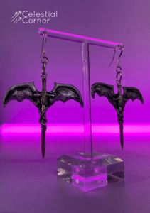 Viper Fangs Art: Small Sword Earrings