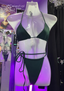 Salt Suit Swim Lounge: Ibiza Bikini Top Matte Forrest Green