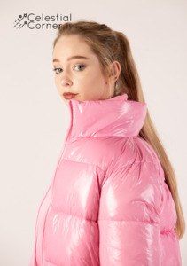 Loungewear: Baby Pink Puffer Jacket