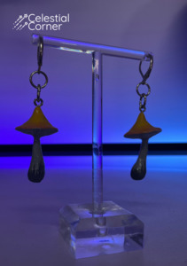 Almond Sugary: Orange Mushroom Earrings