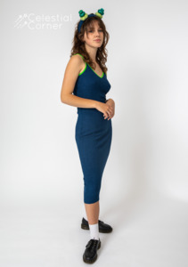 Poison Spike: Foxglove Dress Navy & Green