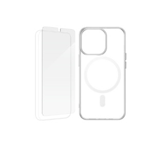 Apple iPhone 12 iPhone 12 Pro Screen Protector + Transparent MagSafe Case Bundle