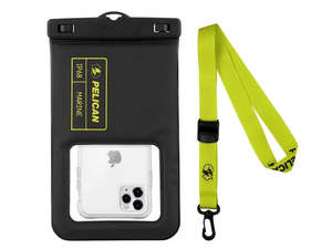 Phone Cases: Pelican Waterproof Floating Pouch XL - Black/Neon Green