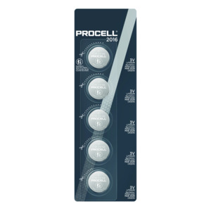 All Procell Batteries: Procell 3V CR-2016 Lithium Battery 5 Pack