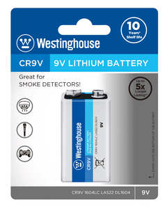 Westinghouse Ultra Lithium CR9V, 9 Volt Lithium Battery