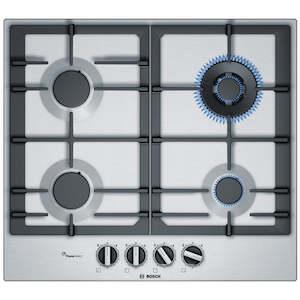 Gas Cooktops: Bosch 60cm Stainless Steel Gas Cooktop