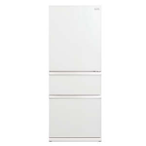 Mitsubishi 450L White Glass Two Drawer Inverter Refrigerator