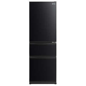 Bottom Mount Refrigerator: Mitsubishi 328L Black Glass Two Drawer Inverter Refrigerator