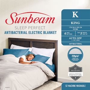 Electric Blankets: Sunbeam Sleep Perfect Antibacterial Electric Blanket King