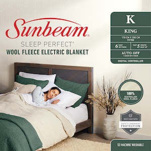 Sunbeam Sleep Perfect Wool Fleece Electric Blanket King