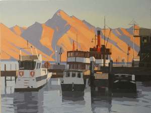 John Gillies: John Gillies-Walter Peak and the Earnslaw, Queenstown”