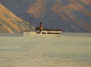 John Gillies: John Gillies-T.S.S Earnslaw sailing on Lake Wakatipu.