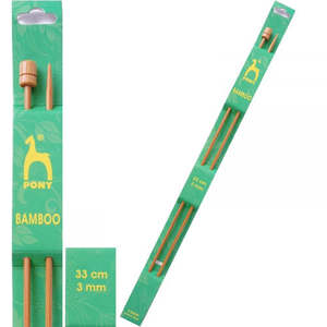 Knitting Needles: Pony Bamboo Knobbed Needles – 33cm
