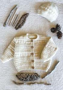 Lowen Cardi & Hat 8ply | Lisa F Design BC150