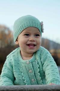 Babies 4 Ply: Imogen Cardi & Hat 8ply | Lisa F Design BC83
