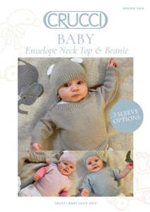 Babies 4 Ply: Envelope Neck Top & Beanie 3ply | Crucci 2416