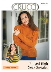 Ridged High Neck Mohair Sweater | Crucci 2403