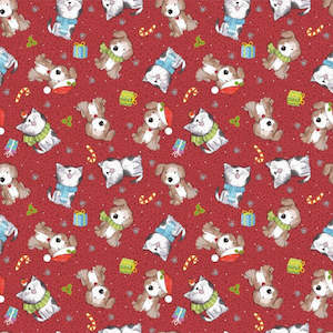 Festive Cats and Dogs | Red | 81360 102