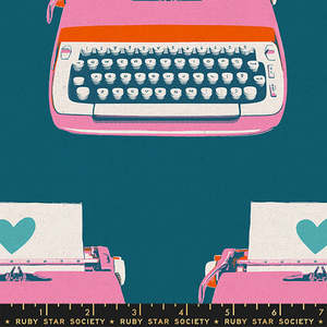 Teal: Best Day Ever | Typewriters Canvas/Linen | Teal RS0108-23L