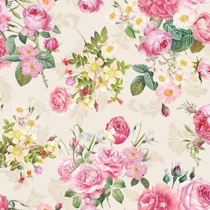 Pink: Belle Fleur | Roses Posie | Cream CD3001